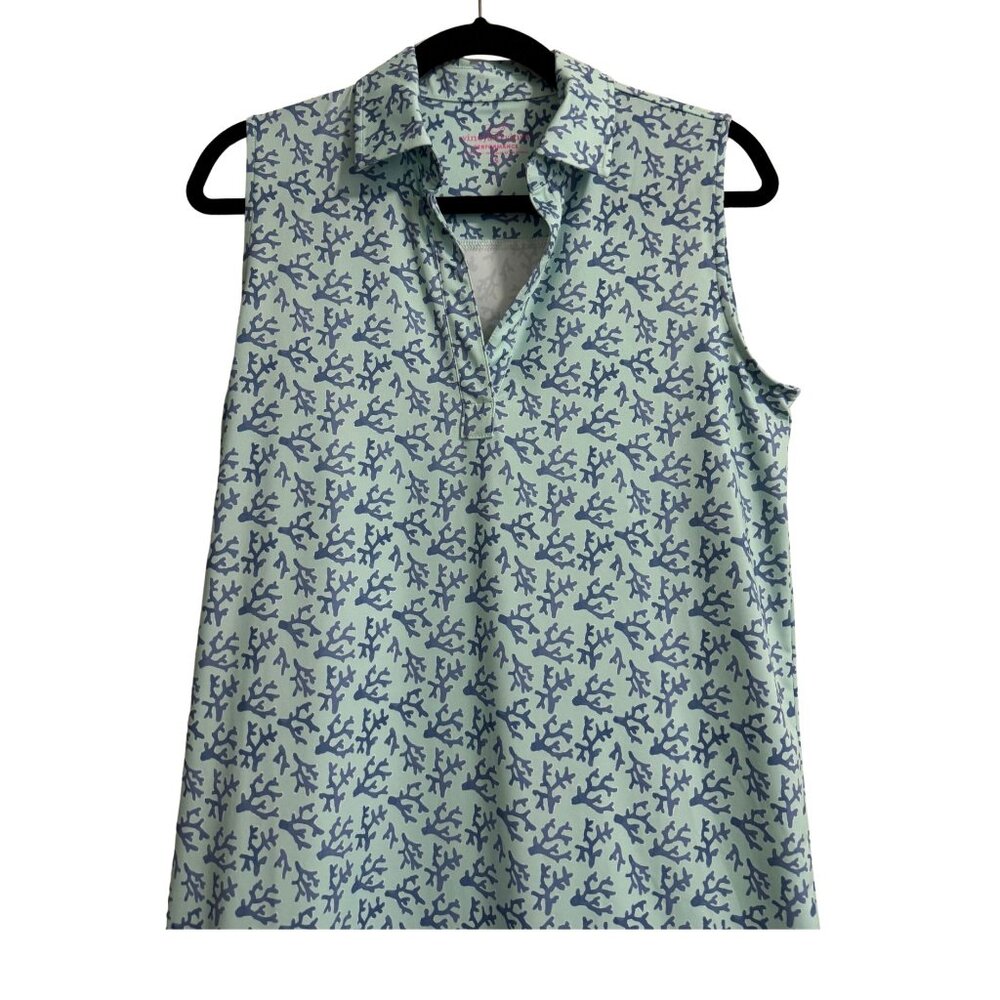 Vineyard Vines SPF50+ Blue Coral Reef Summer Lightweight Shift Dress Size S